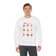 Sweatshirt blanc pour homme avec feuilles d'automne et versets bibliques en français.