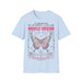 T-shirt bleu clair en coton avec un papillon et le verset biblique 2 Corinthiens 5:17.