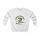Sweatshirt blanc pour enfant avec une illustration de poisson et un message chrétien imprimé.